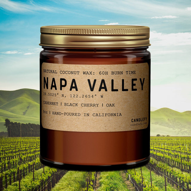 Napa Valley California Scented Candle (Cabernet, Black Cherry, French Oak) - Candlefy