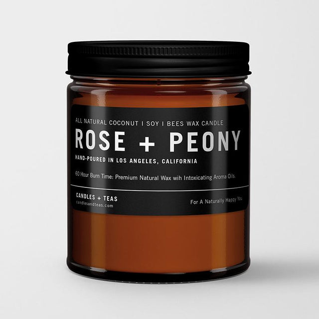 Naturally Calming Aroma Candle: Peony Rose in Coconut Soy Wax - Candlefy