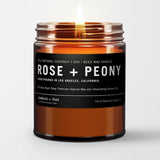 Naturally Calming Aroma Candle: Peony Rose in Coconut Soy Wax - Candlefy