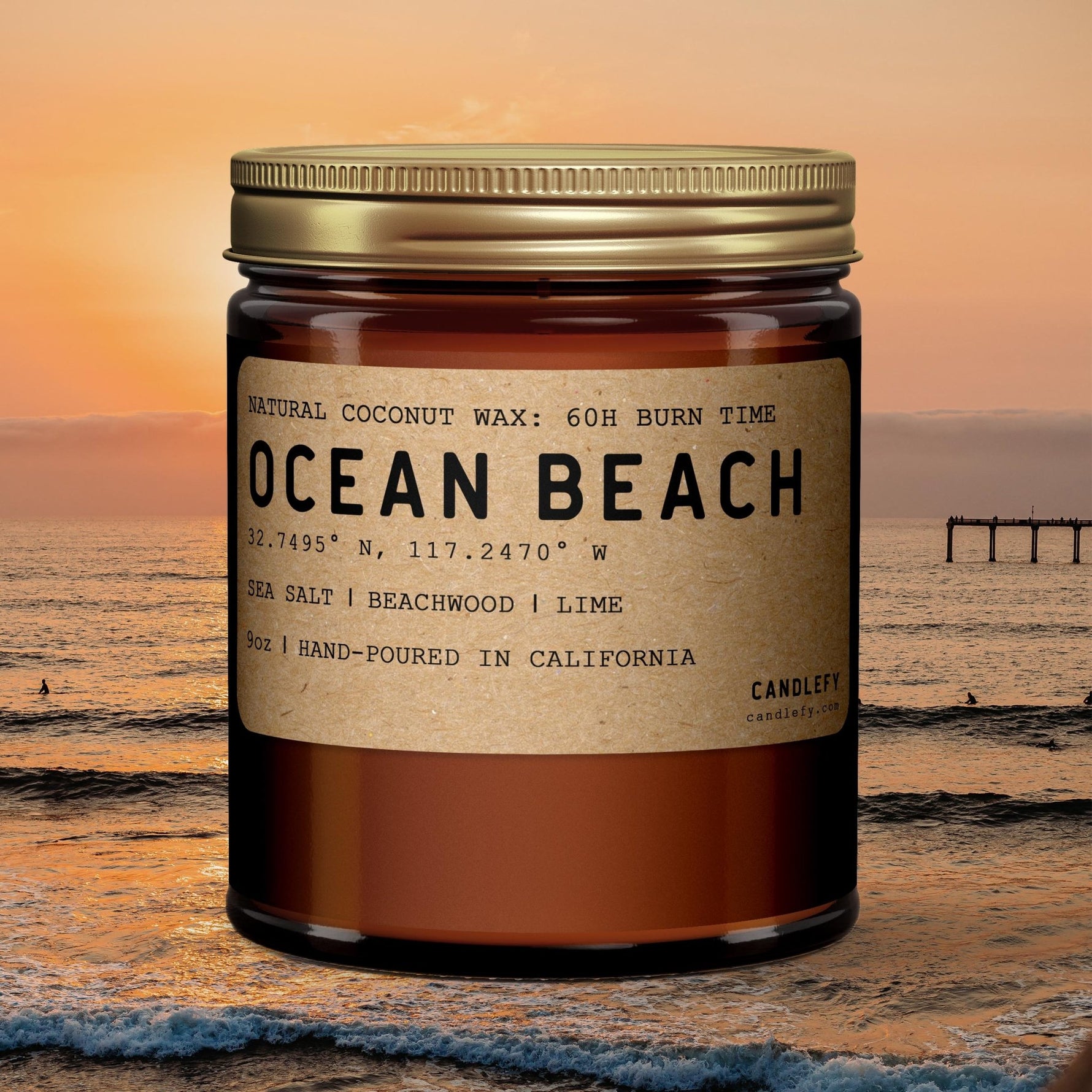 Ocean Beach, San Diego: California Scented Candle - Candlefy