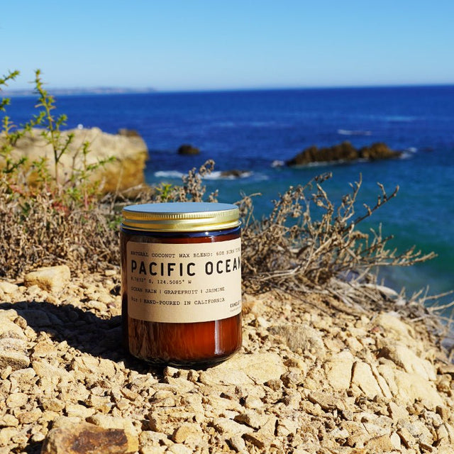 Pacific Ocean: California Scented Candle (Ocean Rain, Grapefruit, Jasmine) - Candlefy