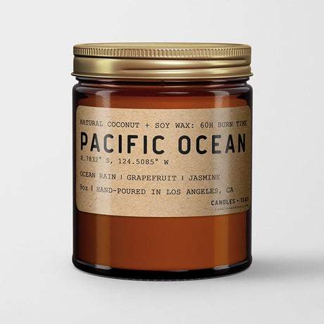 Pacific Ocean: California Scented Candle (Ocean Rain, Grapefruit, Jasmine) - Candlefy