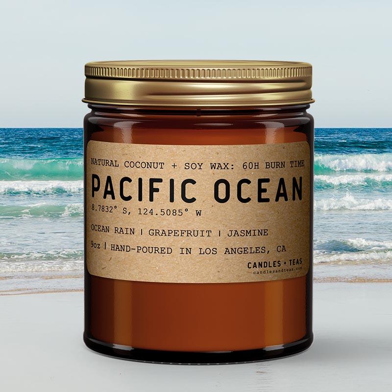 Pacific Ocean: California Scented Candle (Ocean Rain, Grapefruit, Jasmine) - Candlefy