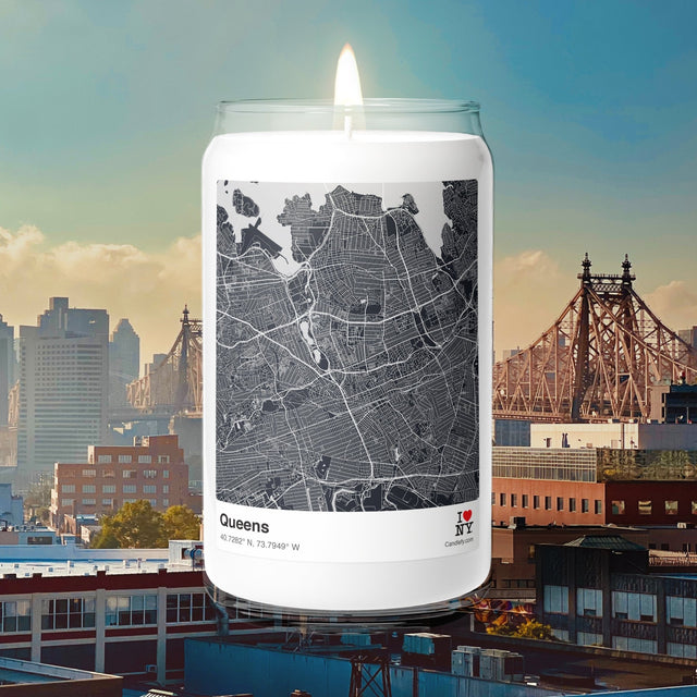 Queens, New York City Map Scented Candle - Candlefy