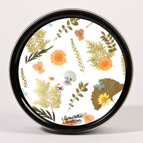 Samantha Santana Scented Tin Candle: Pressed Flowers - Candlefy