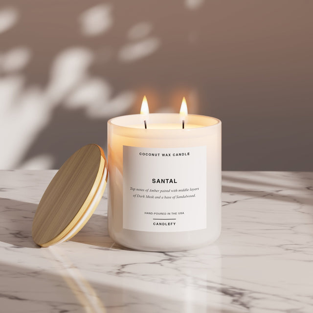 Santal Scented Candle, Made With Natural Coconut Wax - Candlefy