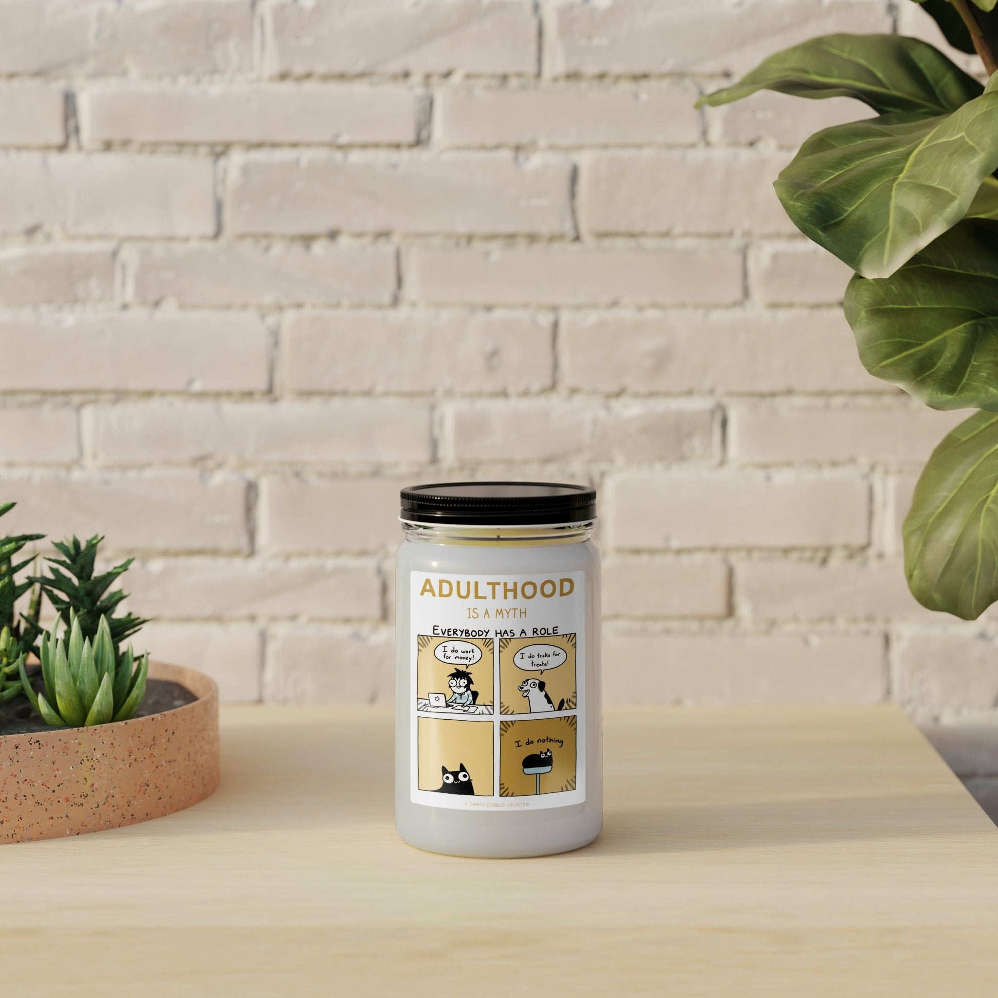 Sarah's Scribbles Scented Candle in Mason Jar: Everybody Has a Role - Candlefy