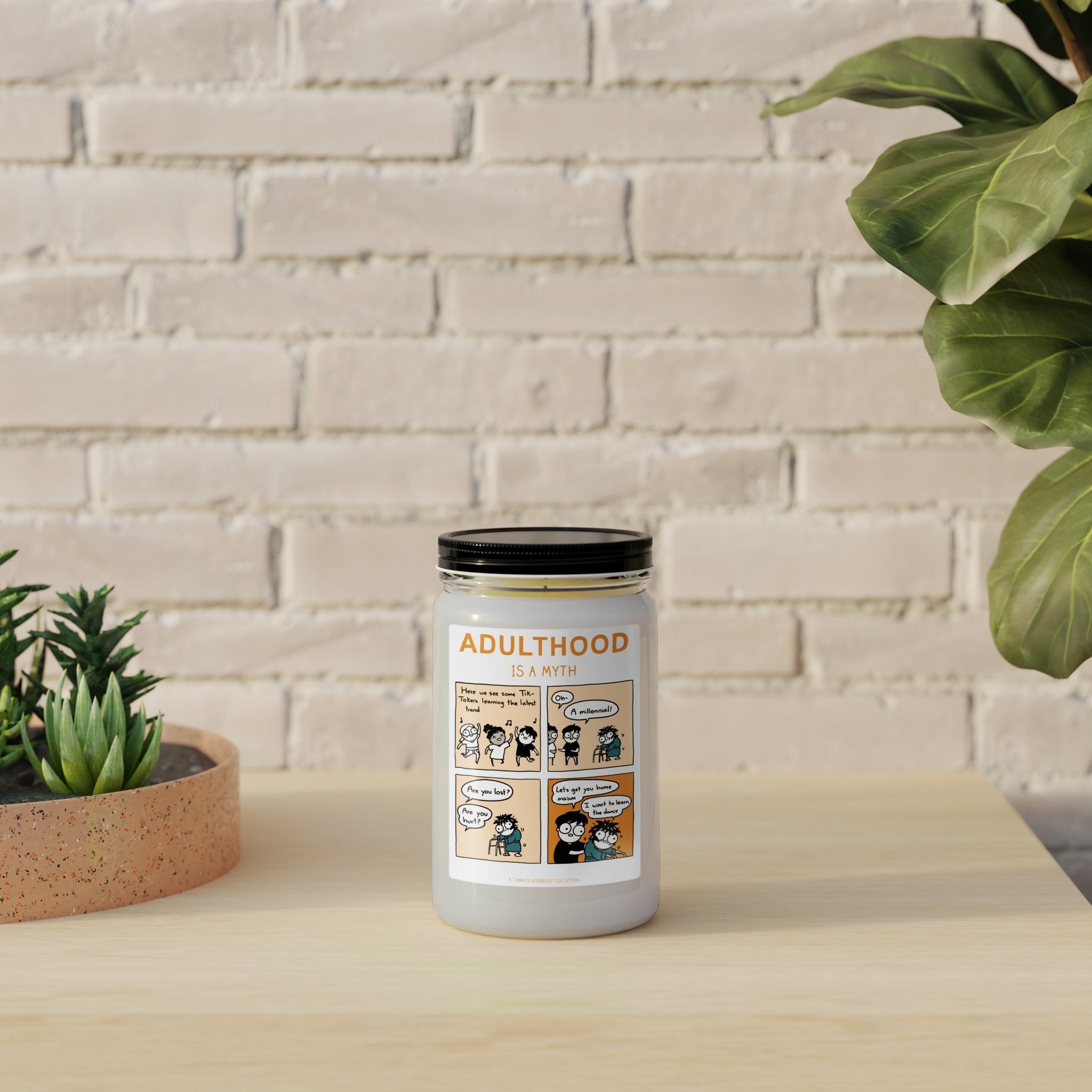 Sarah's Scribbles Scented Candle in Mason Jar: Oh a Millennial - Candlefy