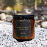 Scented Christmas Candle: Merry Christmas (Pine, Cinnamon, Orange) - Candlefy