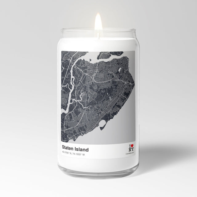 Staten Island, New York City Map Scented Candle - Candlefy