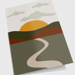 Sunset Road Drawing Personalized Greeting Card - Candlefy