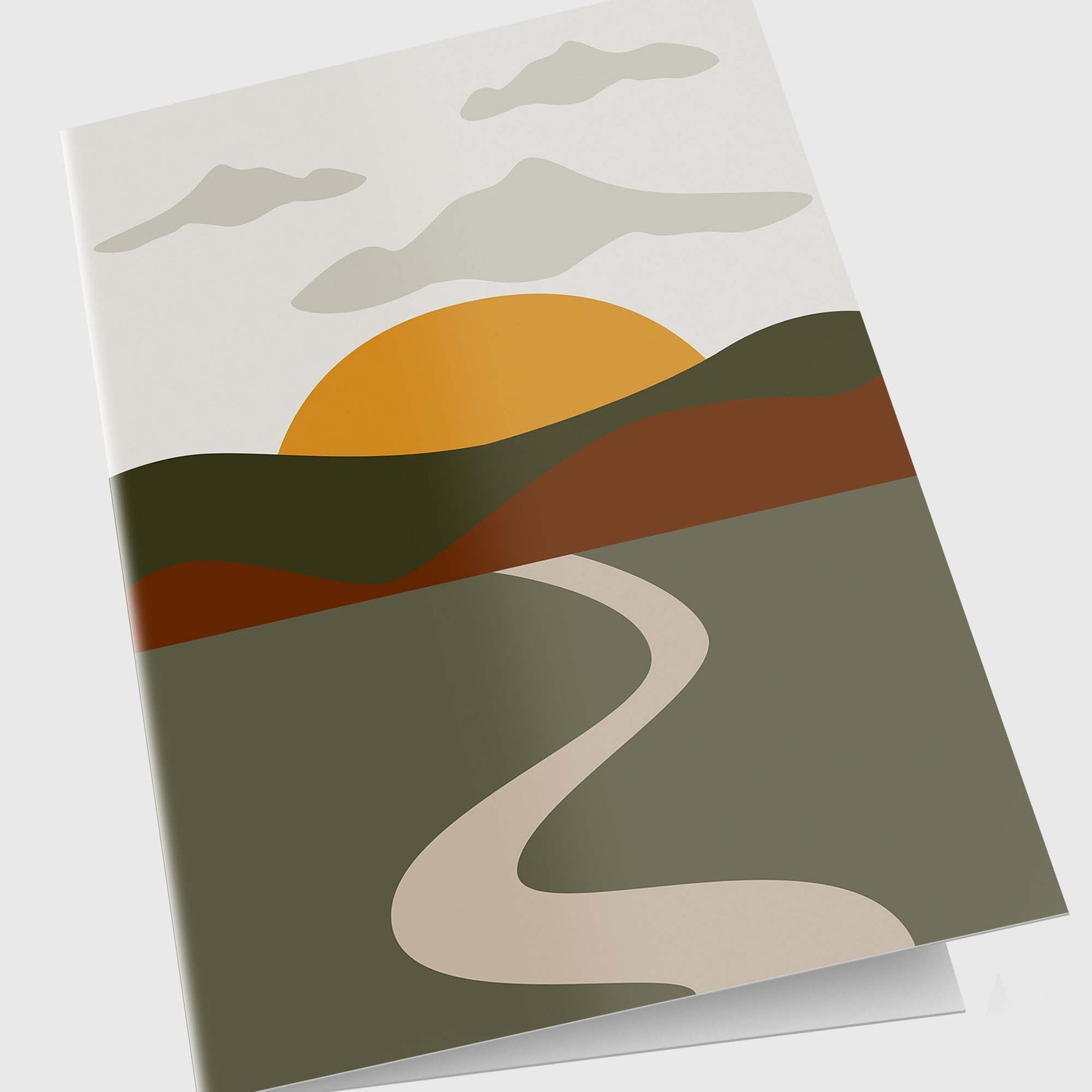 Sunset Road Drawing Personalized Greeting Card - Candlefy