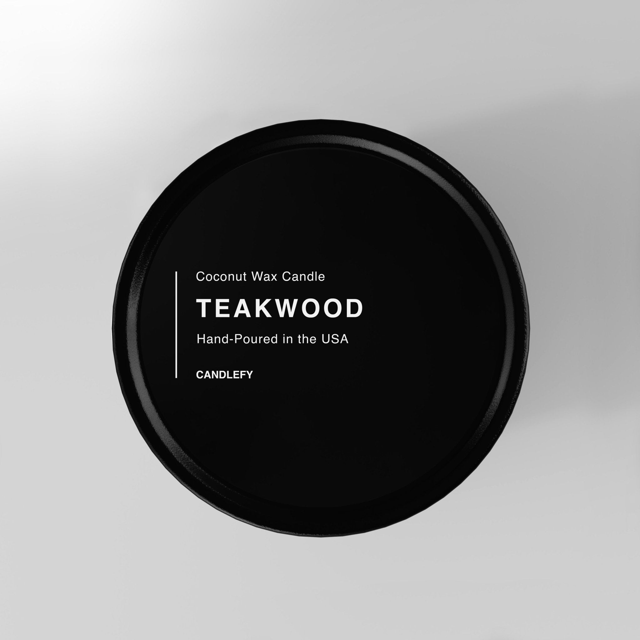 Teakwood Natural Wax Scented Candle in Black Travel Tin - Candlefy