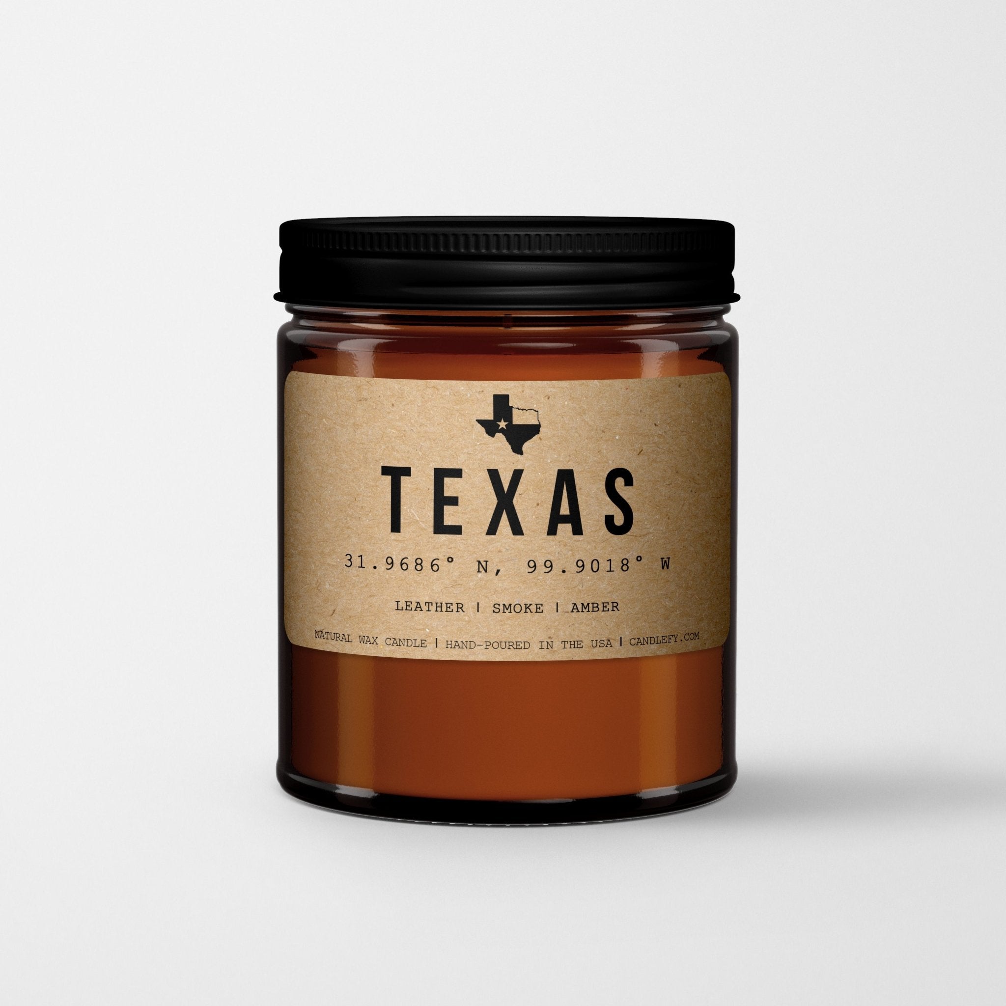 Texas Scented Candle I The Lone Star State Candle I Leather, Smoke, Amber - Candlefy