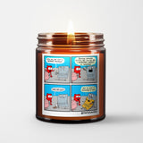 The Awkward Yeti Scented Candle in Amber Glass Jar: Heart Confronts Monday - Candlefy