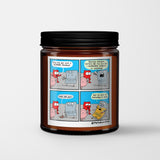 The Awkward Yeti Scented Candle in Amber Glass Jar: Heart Confronts Monday - Candlefy