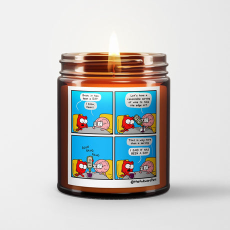 The Awkward Yeti Scented Candle in Amber Glass Jar: It Has Been A Day - Candlefy