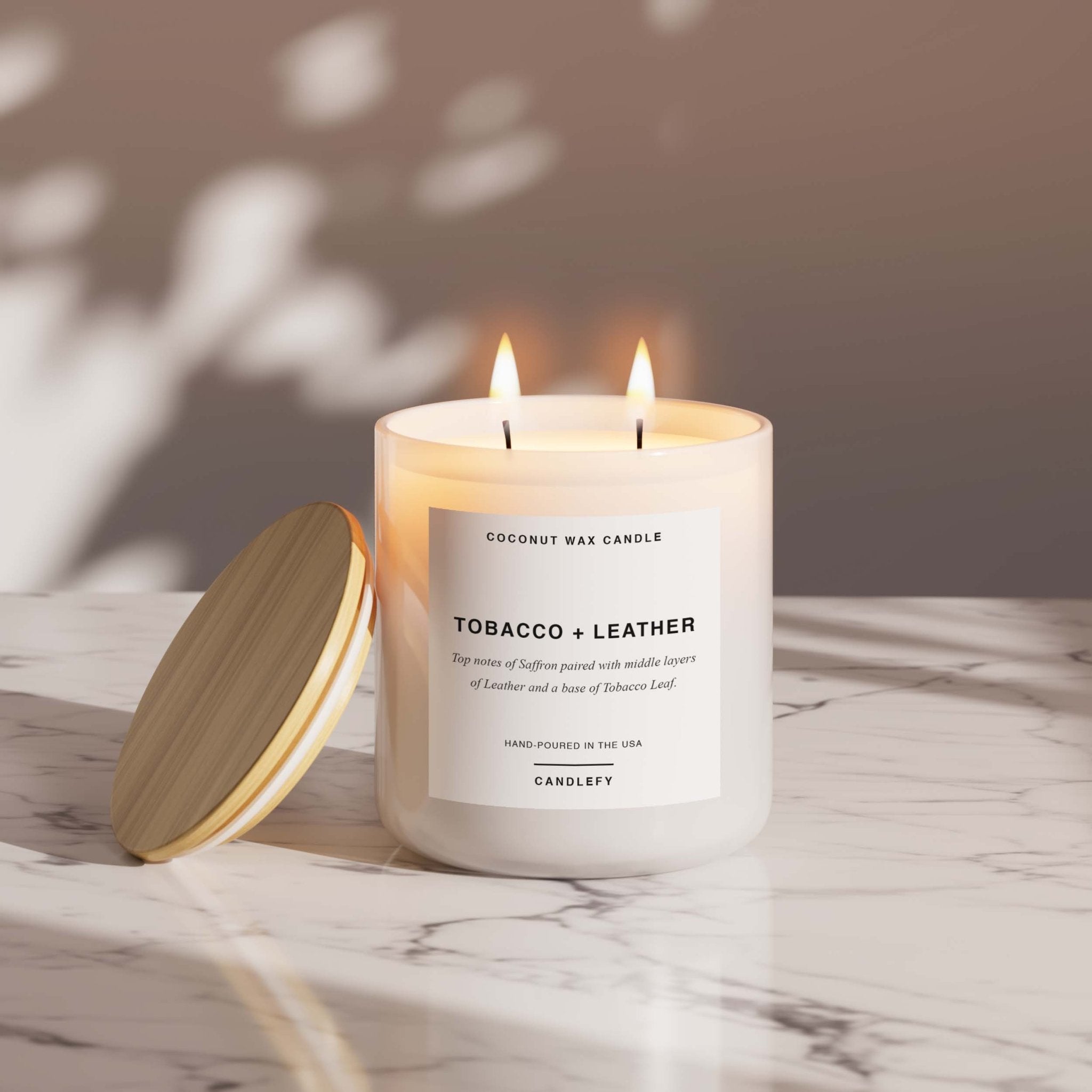3 Wick Candle Tobacco Leather Scented Candlefy