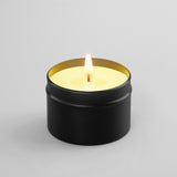 Tobacco + Rum Natural Wax Scented Candle in Black Travel Tin - Candlefy
