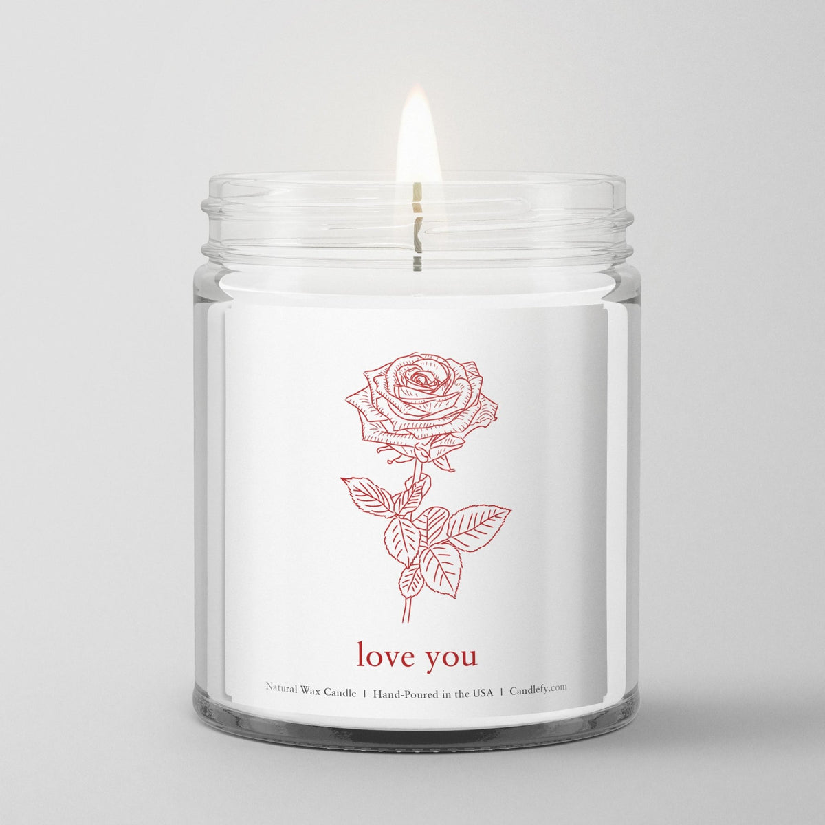 Valentine's Day Gift Candle: Love You Rose (Santal + Rose) - Candlefy