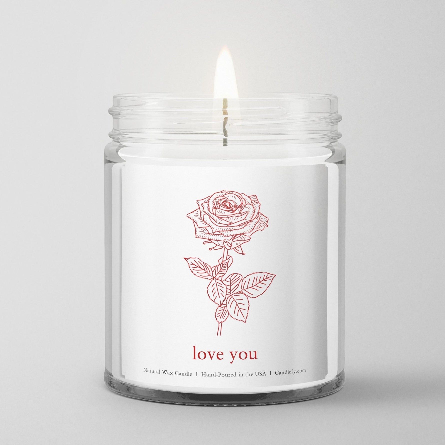 Valentine's Day Gift Candle: Love You Rose (Santal + Rose) - Candlefy