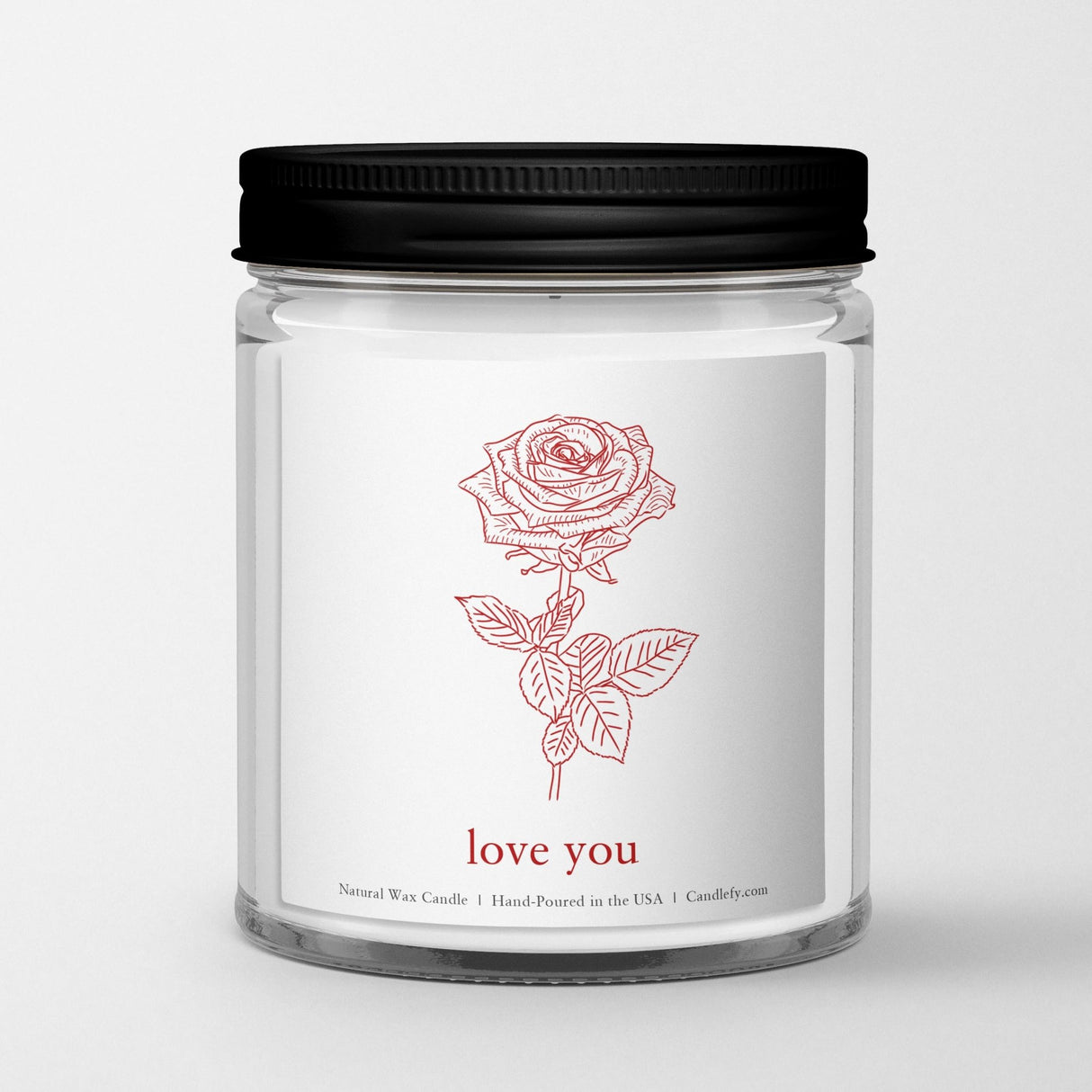 Valentine's Day Gift Candle: Love You Rose (Santal + Rose) - Candlefy