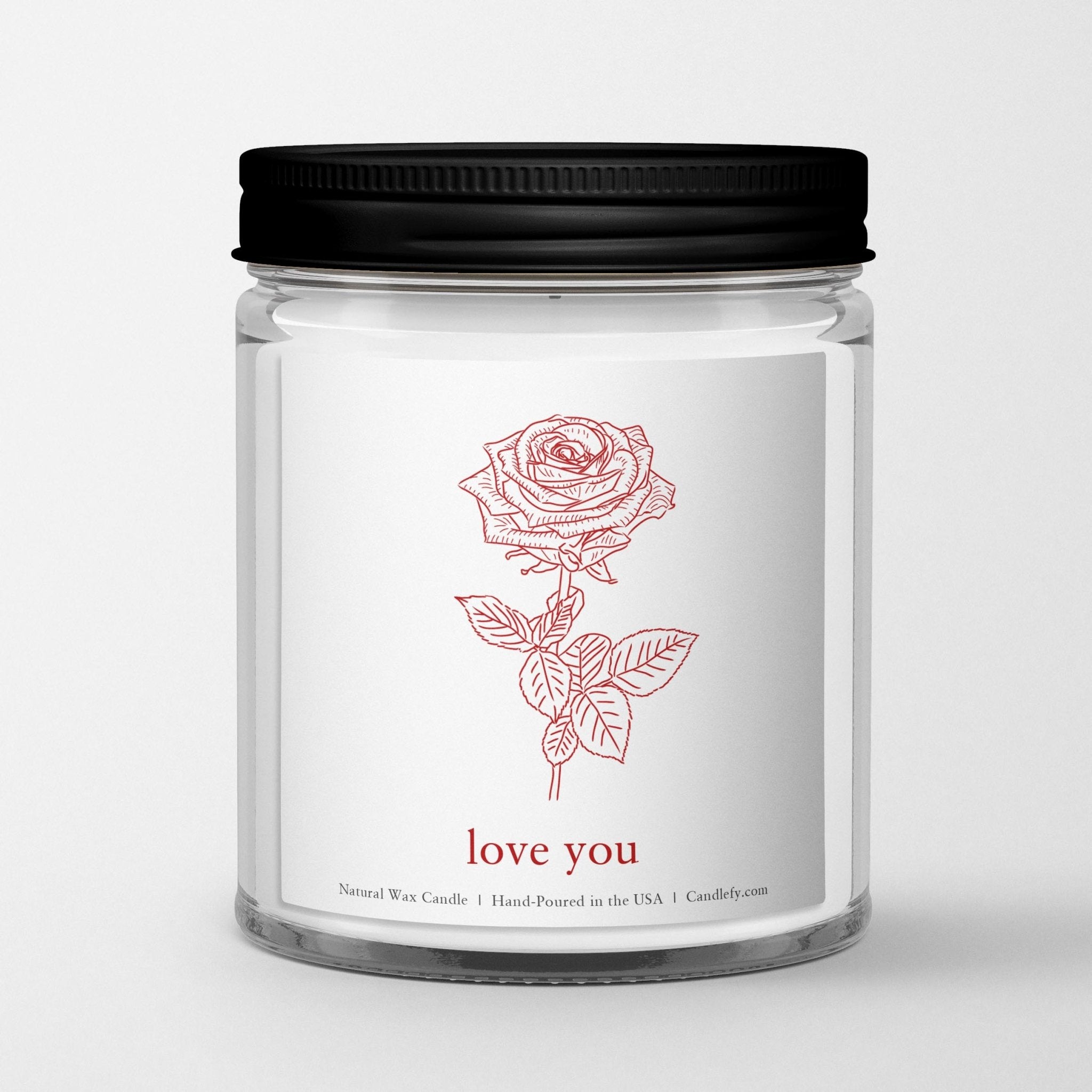 Valentine's Day Gift Candle: Love You Rose (Santal + Rose) - Candlefy