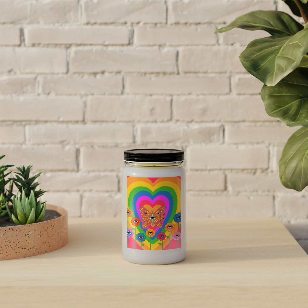 Vivillus Scented Candle in Mason Jar: Eye Butterfly - Candlefy