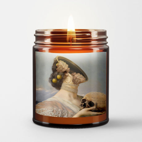 Welder Wings Scented Candle in Amber Glass Jar: Philosophy in Critical Days - Candlefy