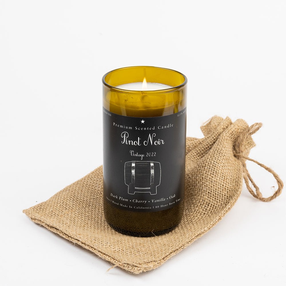 Wine Bottle Scented Candle: Pinot Noir - Candlefy